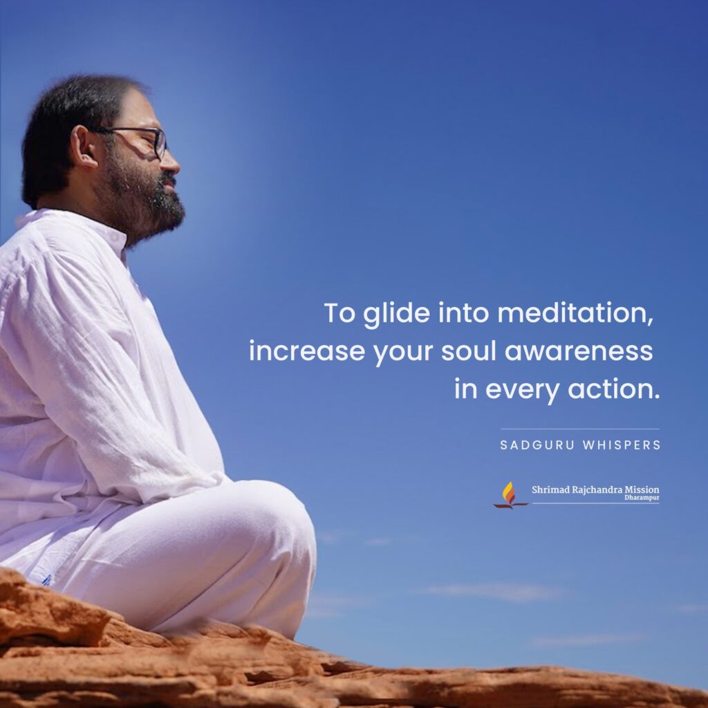 A man in mindful meditation